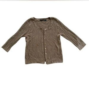 Light brown Jeanne Pierre mini cardigan button up